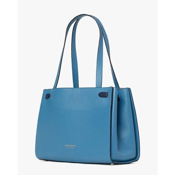 NWT Kate Spade Lane Large Pebbled Leather Satchel Tote Shoulder - Niagara - Picture 1 of 7